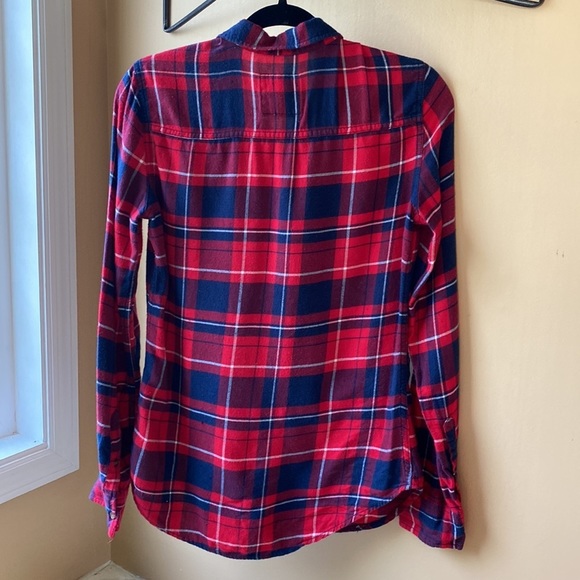 Abercrombie & Fitch Plaid Flannel Long Sleeve Button Down Top - Picture 4 of 4